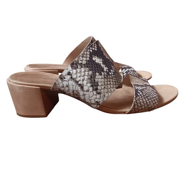 Madewell Keira Mule Sandal size 9.5 Snake embossed Leather - Picture 1 of 6